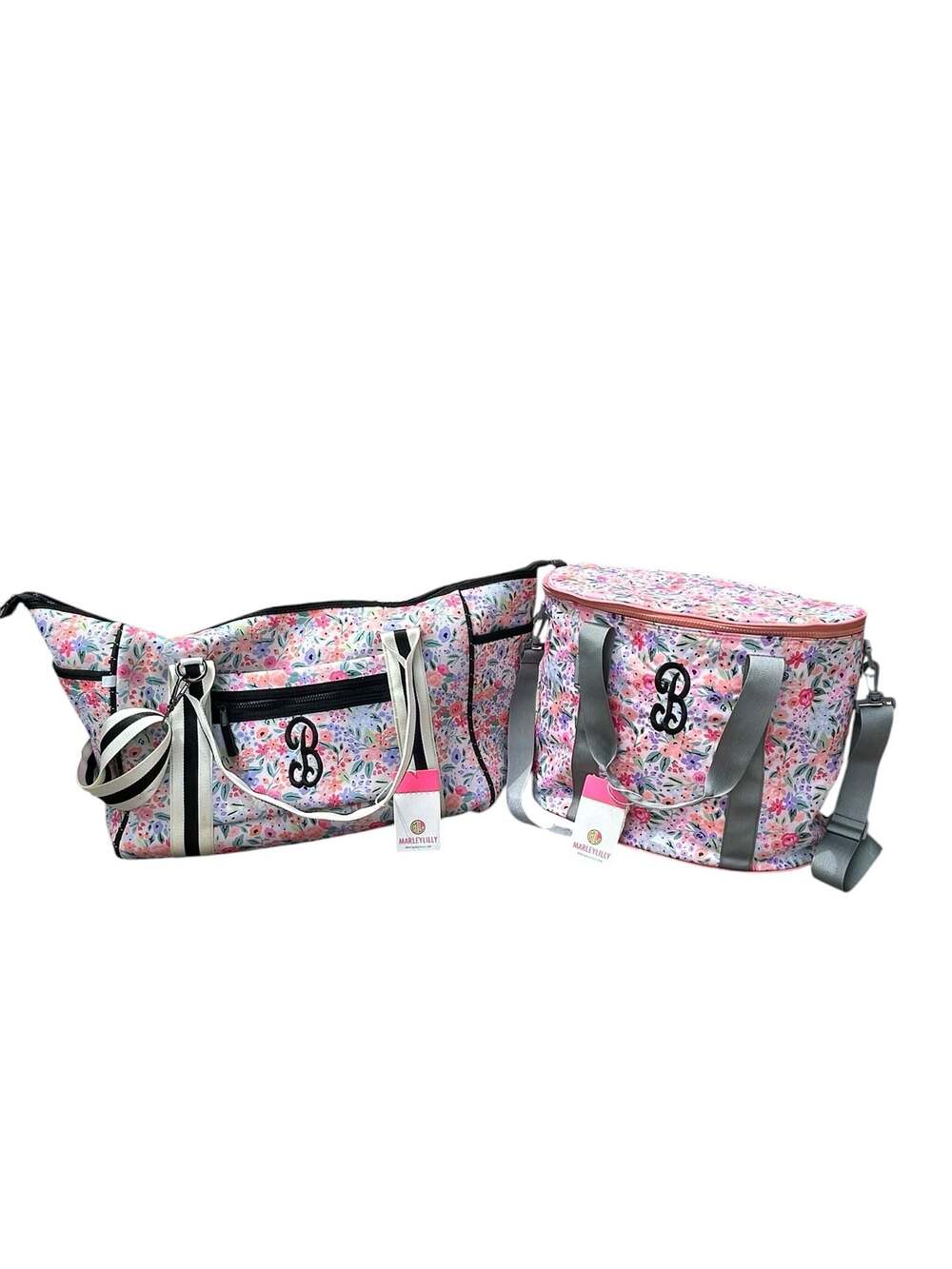 Marley Lilly Monogrammed “B” Neoprene Weekender Duffel and Large Cooler Set